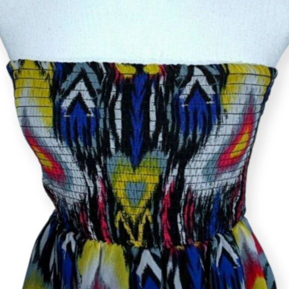 NO BOUNDARIES STRAPLESS MINI DRESS MULTICOLOR SZ.S EUC - Picture 2 of 3